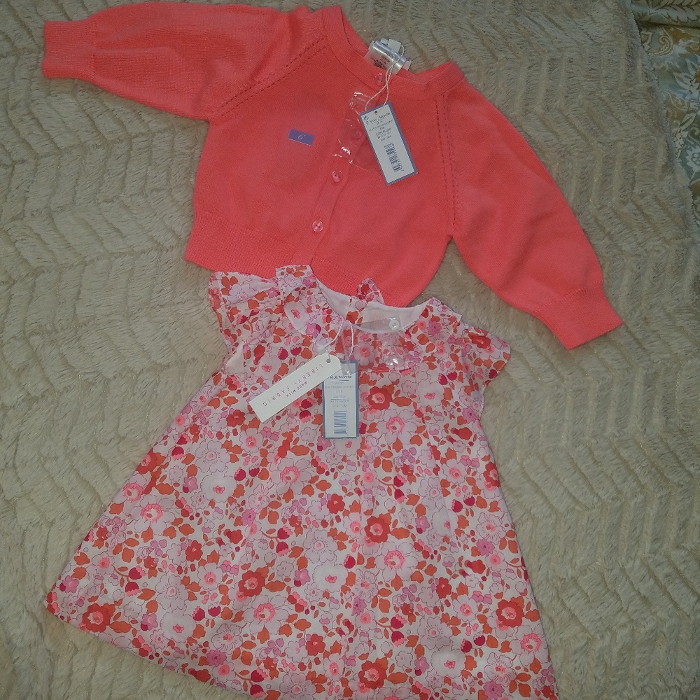 Jacadi dress and cardigan